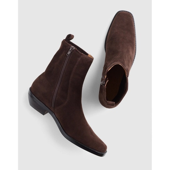 Madewell Shoes - Madewell Idris Ankle Boot in Suede Dark Carob Brown NX430 Womens 9.5 NIB